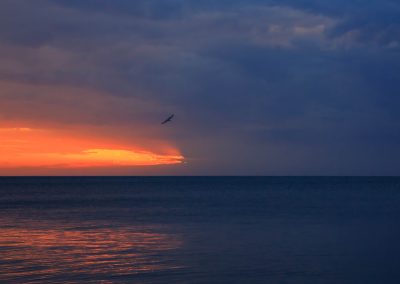 sonnenuntergang auf dem Boot im Urlaub