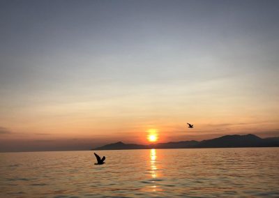 sonnenuntergang auf der Insel korsika